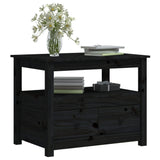 Table basse Noir 71x49x55 cm Bois massif de pin