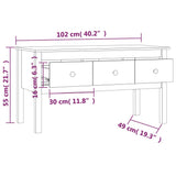 Table basse Marron miel 102x49x55 cm Bois massif de pin