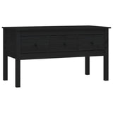 Table basse Noir 102x49x55 cm Bois massif de pin