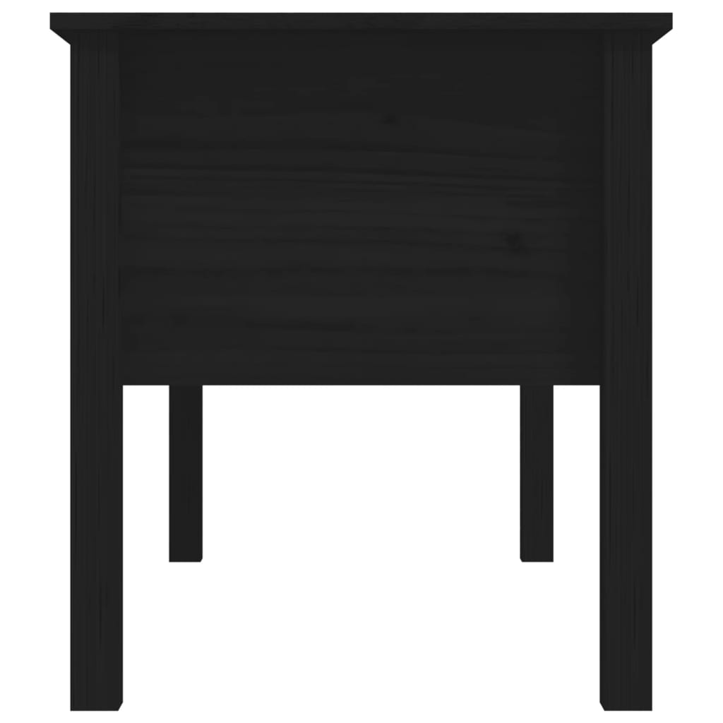 Table basse Noir 102x49x55 cm Bois massif de pin