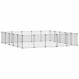 Pet cage with 20 panels and door Black 35x35 cm