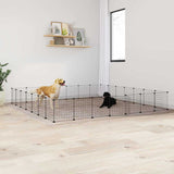 28 Panel Pet Cage with Door Black 35x35 cm