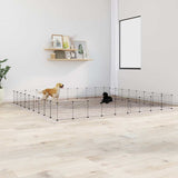 36 Panel Pet Cage with Door Black 35x35 cm