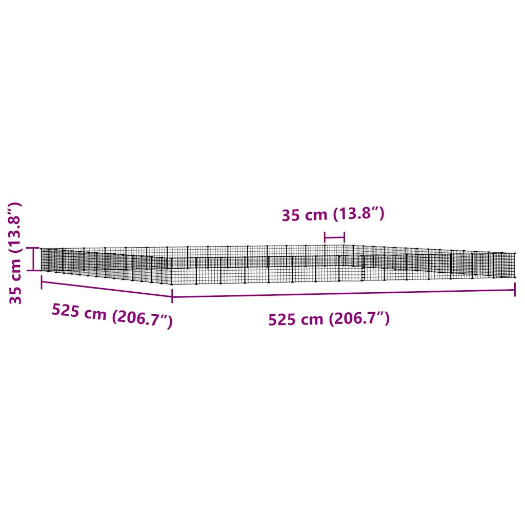 60 Panel Pet Cage with Door Black 35x35 cm