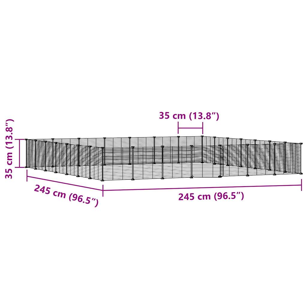28 Panel Pet Cage with Door Black 35x35 cm
