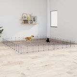 44 Panel Pet Cage with Door Black 35x35 cm