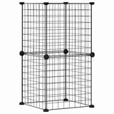 8 Panel Pet Cage Black 35x35 cm Steel