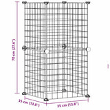 8 Panel Pet Cage Black 35x35 cm Steel