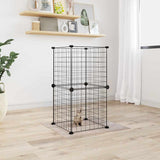 8 Panel Pet Cage Black 35x35 cm Steel