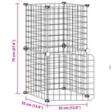 8-Panel Pet Cage with Door Black 35x35 cm