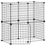 12 Panel Pet Cage with Door Black 35x35 cm