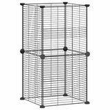 8 Panel Pet Cage Black 35x35 cm Steel