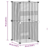 8 Panel Pet Cage Black 35x35 cm Steel