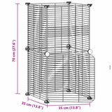 8-Panel Pet Cage with Door Black 35x35 cm