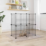 12 Panel Pet Cage with Door Black 35x35 cm