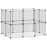 Pet cage with 20 panels and door Black 35x35 cm