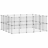 36 Panel Pet Cage with Door Black 35x35 cm