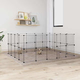 36 Panel Pet Cage with Door Black 35x35 cm