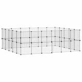 44 Panel Pet Cage with Door Black 35x35 cm