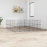 44 Panel Pet Cage with Door Black 35x35 cm