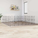 52 Panel Pet Cage with Door Black 35x35 cm