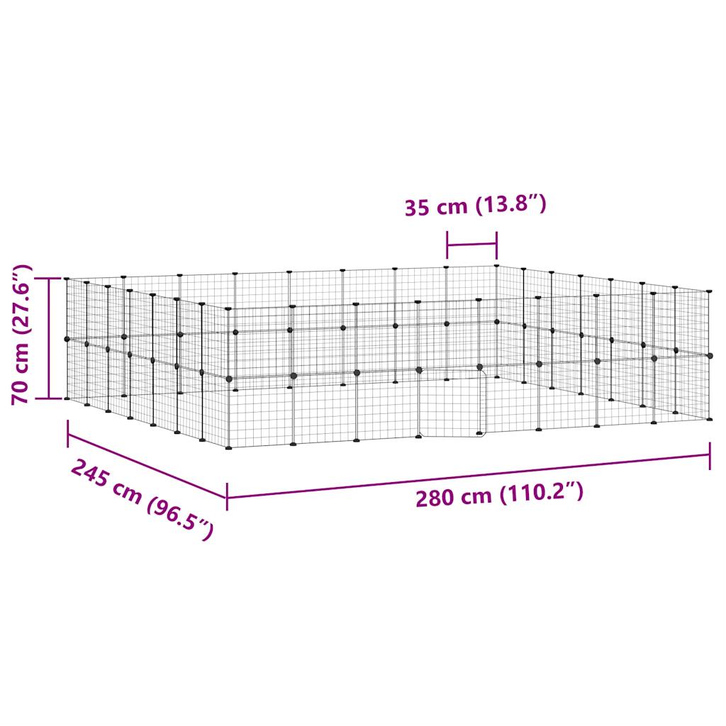 60 Panel Pet Cage with Door Black 35x35 cm