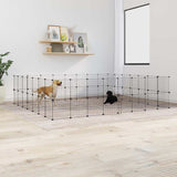 60 Panel Pet Cage with Door Black 35x35 cm