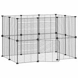 Pet cage with 20 panels and door Black 35x35 cm