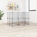 Pet cage with 20 panels and door Black 35x35 cm