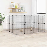 28 Panel Pet Cage with Door Black 35x35 cm