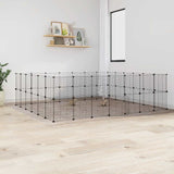 52 Panel Pet Cage with Door Black 35x35 cm