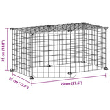 8-Panel Pet Cage with Door Black 35x35 cm