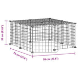 12 Panel Pet Cage with Door Black 35x35 cm