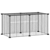 8 Panel Pet Cage Black 35x35 cm Steel