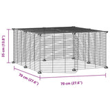 12 Panel Pet Cage with Door Black 35x35 cm