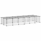 28 Panel Pet Cage with Door Black 35x35 cm