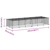 28 Panel Pet Cage with Door Black 35x35 cm