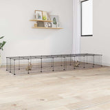 36 Panel Pet Cage with Door Black 35x35 cm