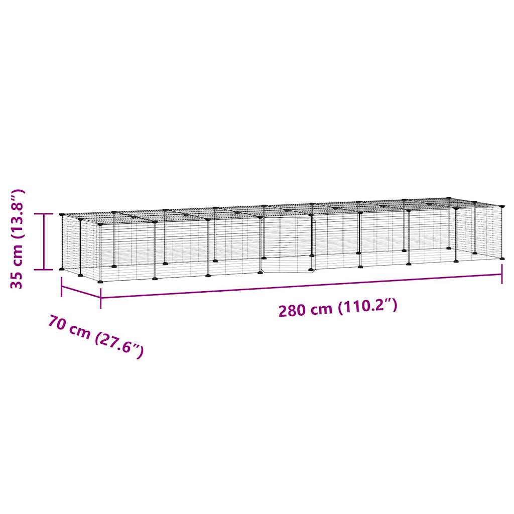 36 Panel Pet Cage with Door Black 35x35 cm