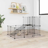 20 Panel Pet Cage with Door Black 35x35 cm