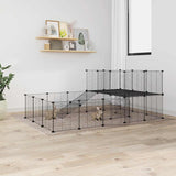 36 Panel Pet Cage with Door Black 35x35 cm