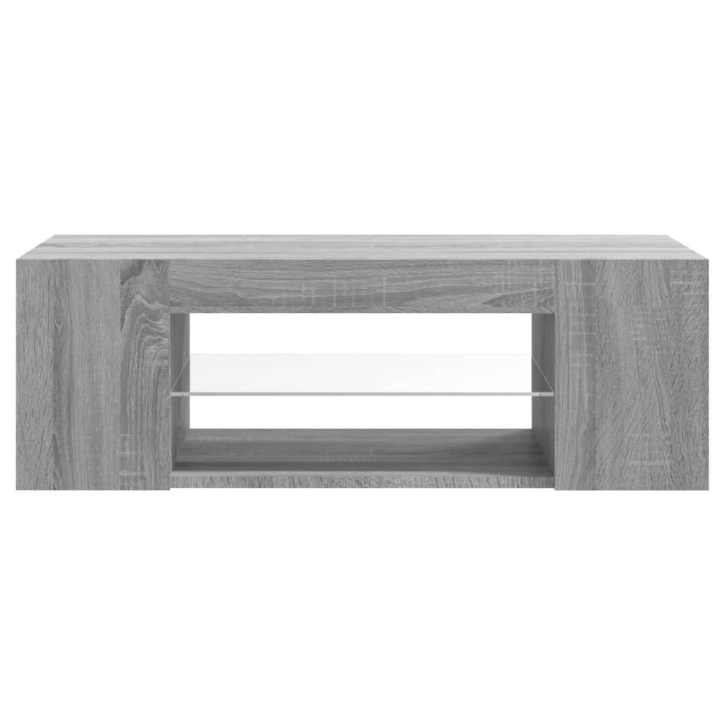 TV cabinet with LED lights Sonoma gray 90x39x30 cm