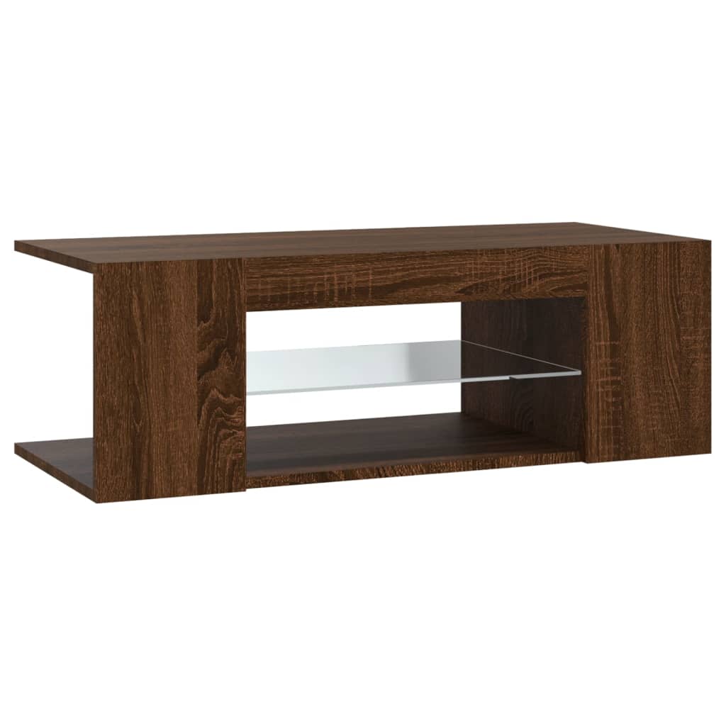 Meuble TV avec lumières LED Chêne marron 90x39x30 cm