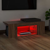 Meuble TV avec lumières LED Chêne marron 90x39x30 cm