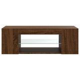 Meuble TV avec lumières LED Chêne marron 90x39x30 cm