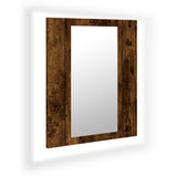 Armoire à miroir LED de salle de bain chêne fumé 40x12x45 cm