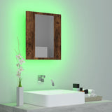 Armoire à miroir LED de salle de bain chêne fumé 40x12x45 cm