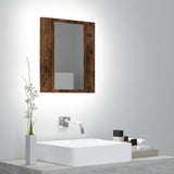 Armoire à miroir LED de salle de bain chêne fumé 40x12x45 cm