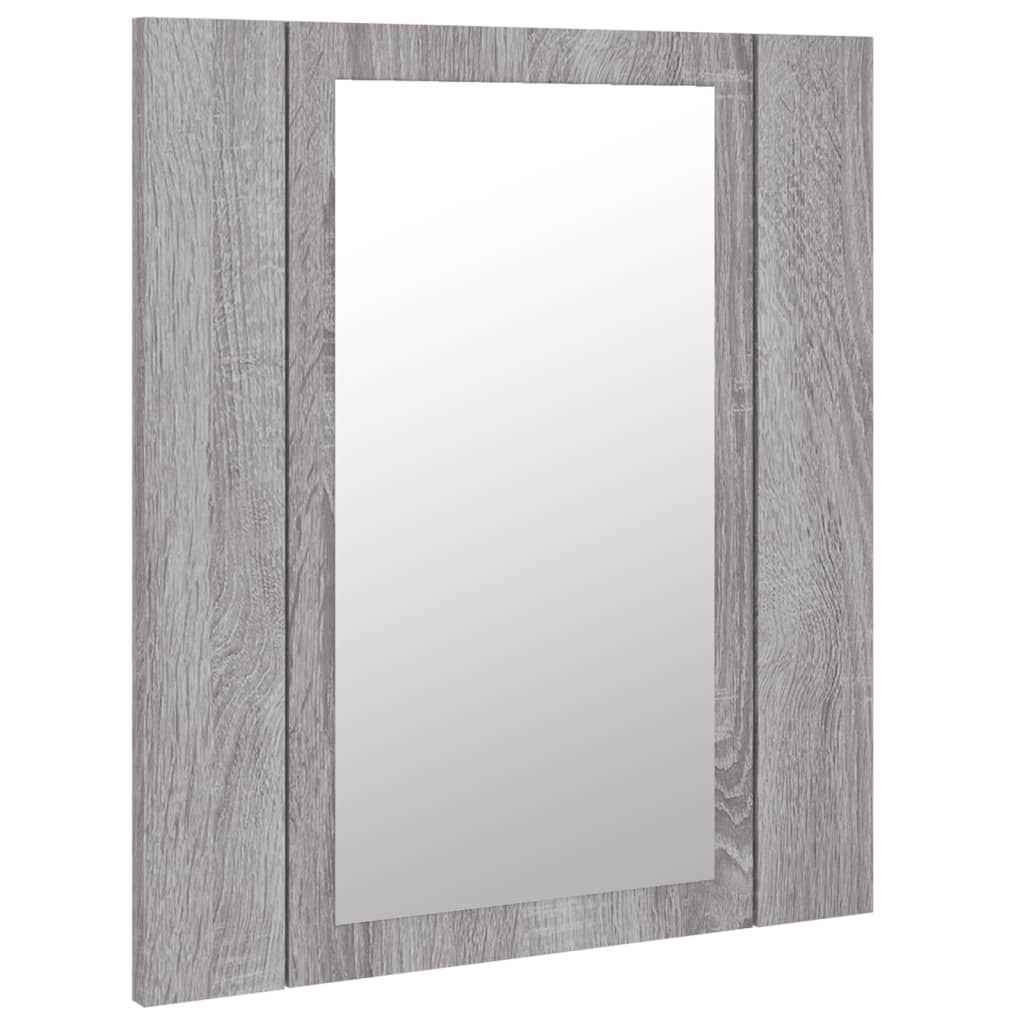 Armoire à miroir LED de salle de bain sonoma gris 40x12x45 cm