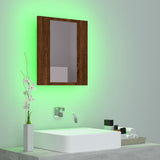 Armoire à miroir LED de salle de bain chêne marron 40x12x45 cm